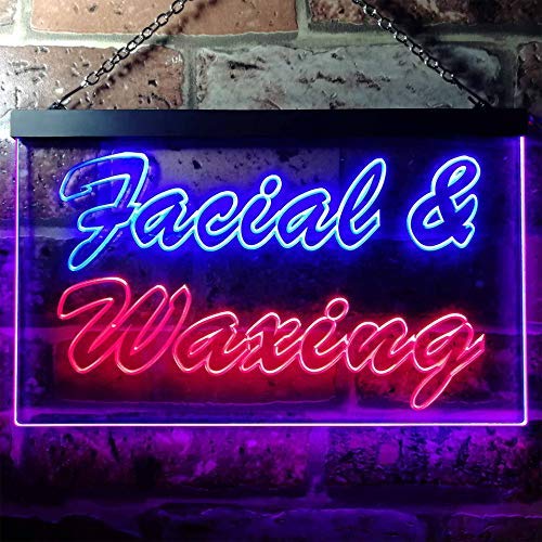 Facial Waxing Dual LED Neon Light Sign